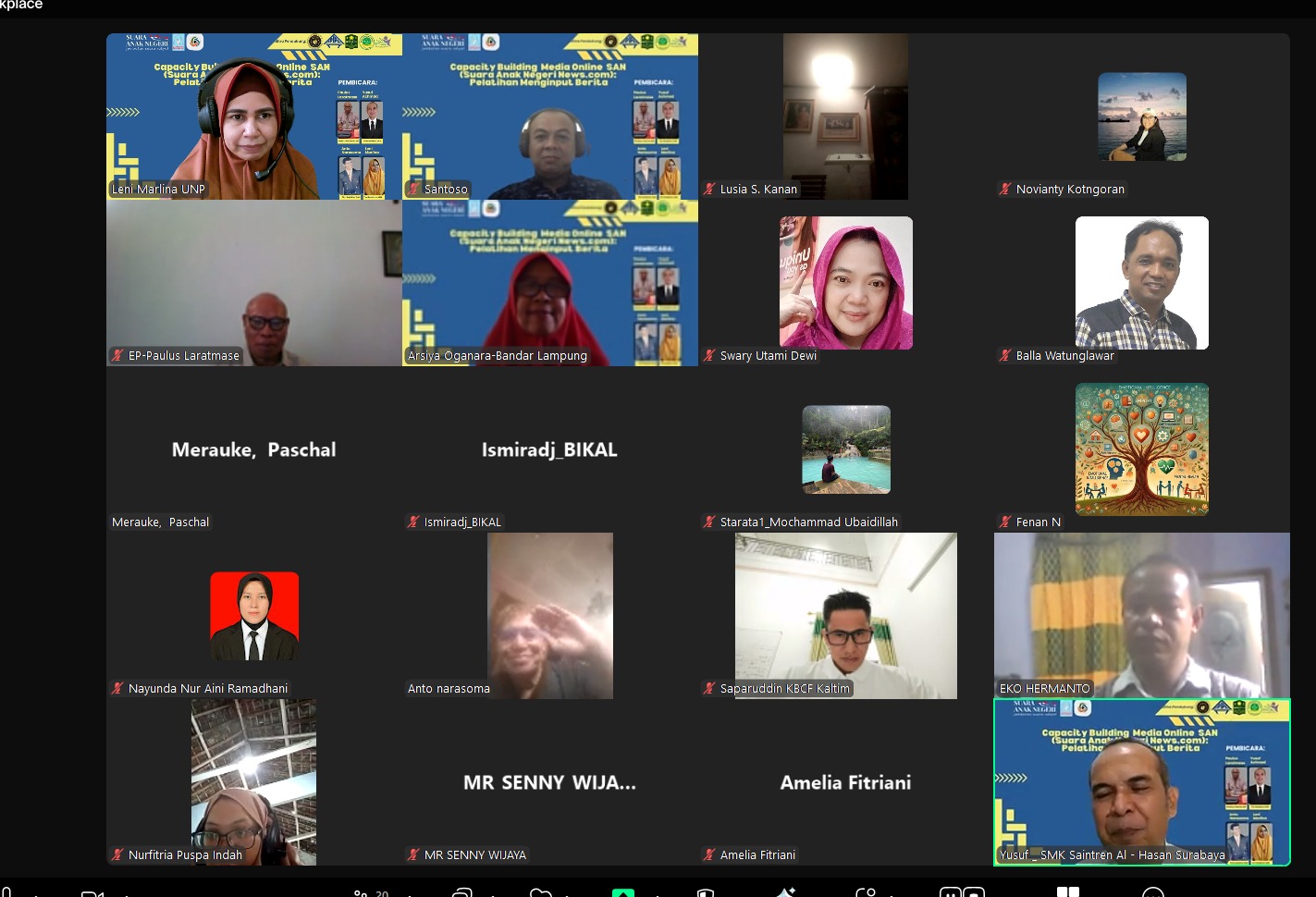 Tampilan layar acara webinar. (27/1). (Dok. SAN)