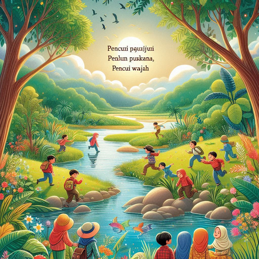 Illustration of the poem Pencuri Wajah