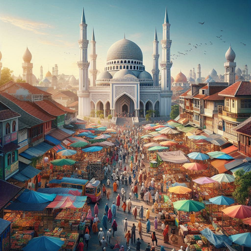 gambar debu dan masjid Ampel di Surabaya