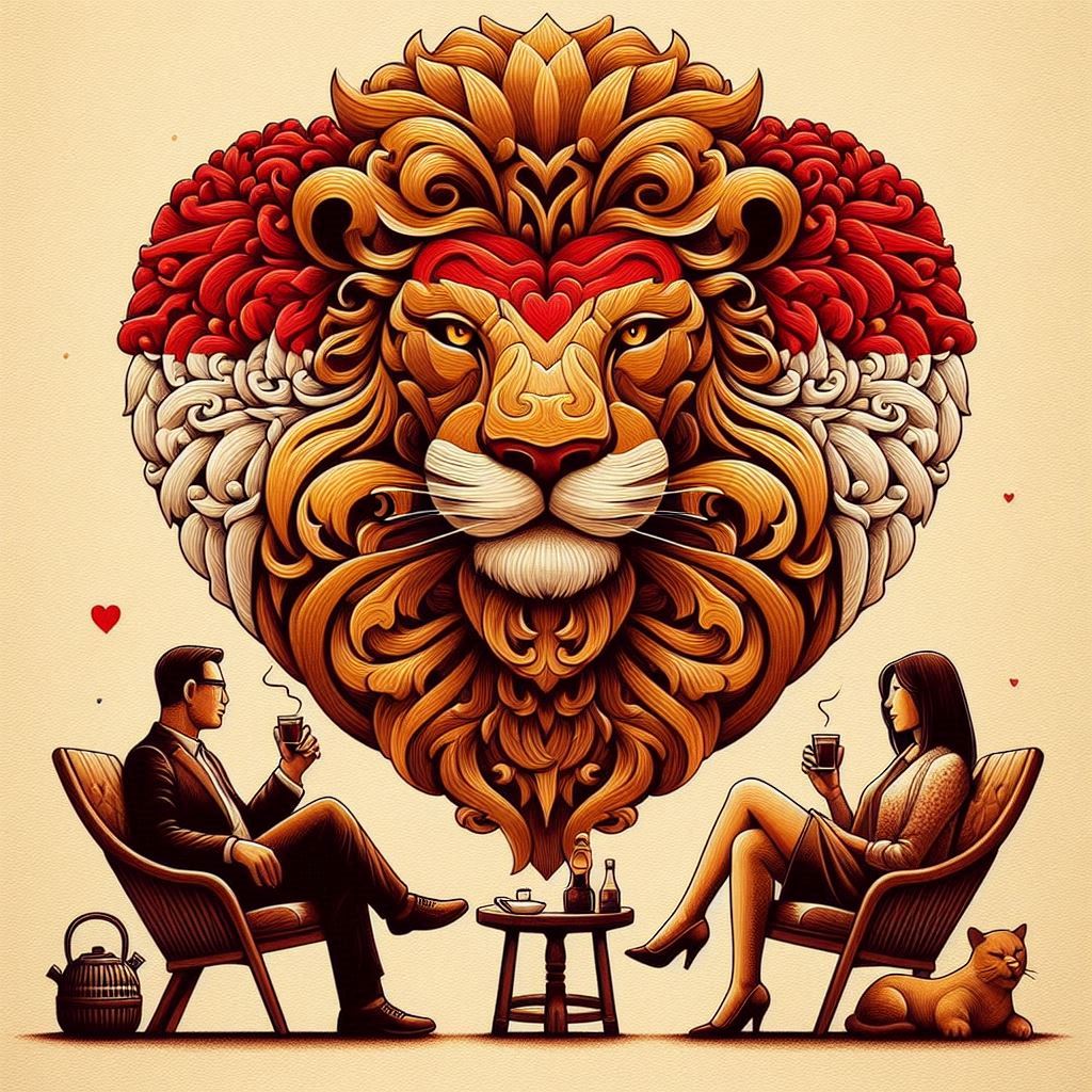 nuansa Indonesia dengan lambang cinta dan bau asa singa jantan