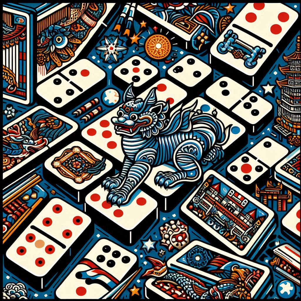 Illustration of dominoes with a cultural nuance of Surabaya, Indonesia