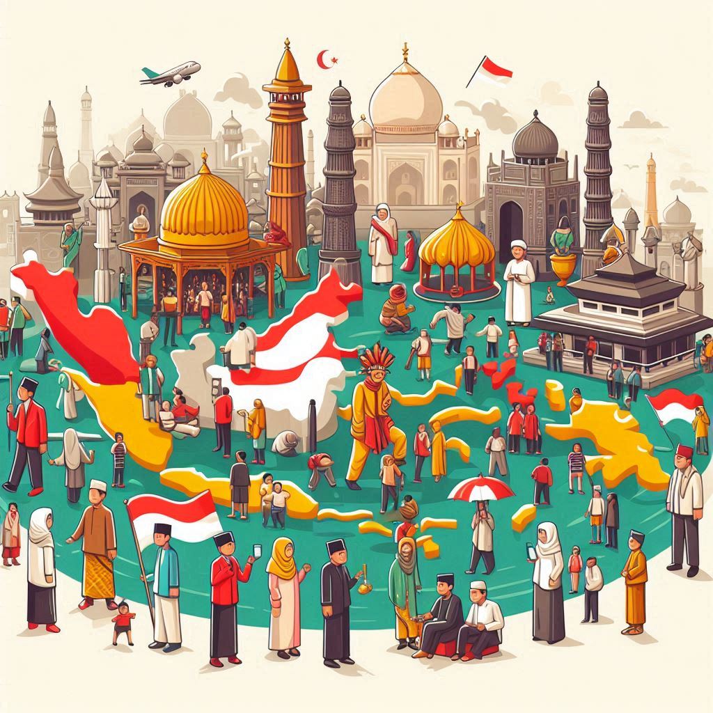 Indonesia and Indonesian people with Islamic nuance