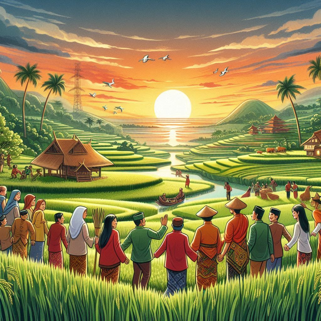 Indonesian illustration of the poem