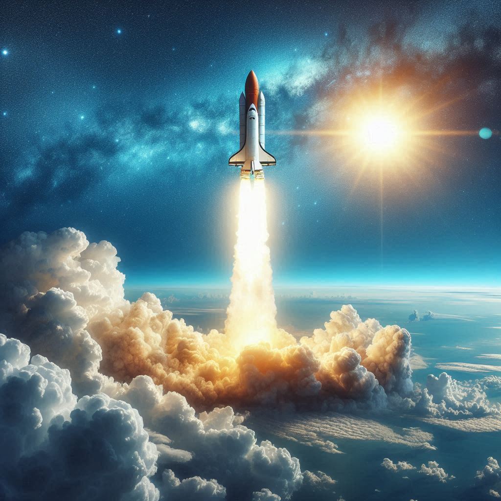 ROCKET STURDILY PIERCES SKY