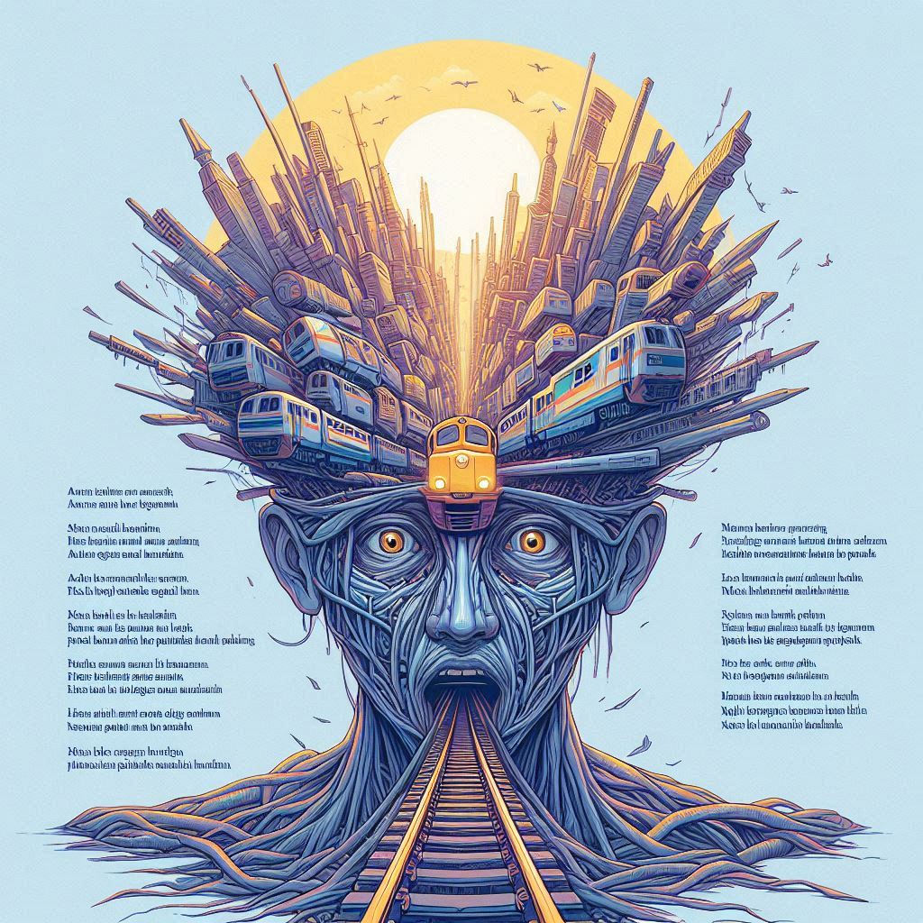 Rails of the Mind poem illustration in Indonesia