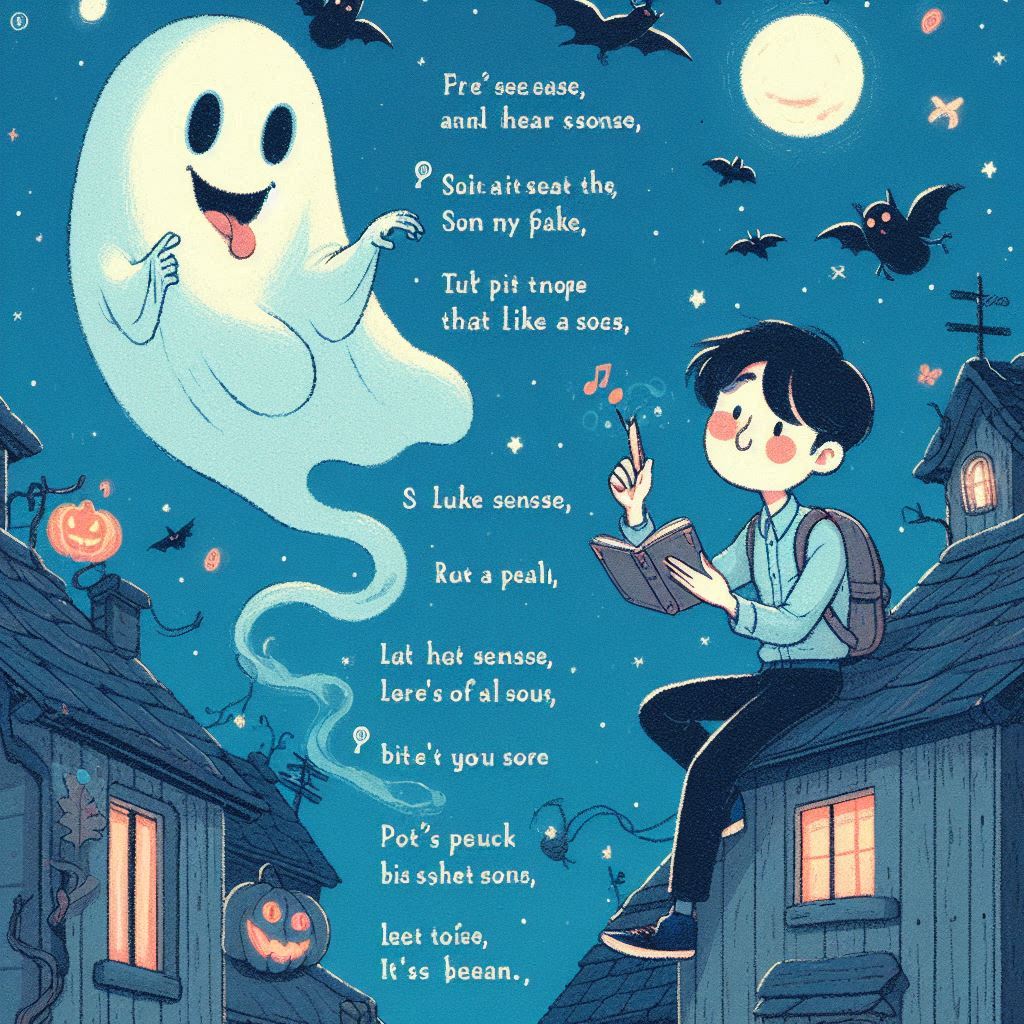 Sense and Fake Ghost poem illustration