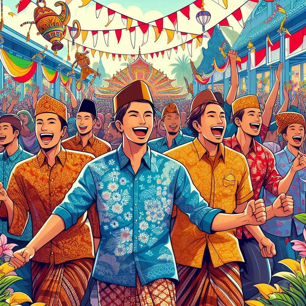ilustrasi jamaah laki-laki di Indonesia