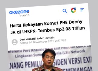 KPK PUBLIKASI HARTA KEKAYAAN DENNY JA, KOMUT PHE, DI LHKPN 3,08 TRILYUN