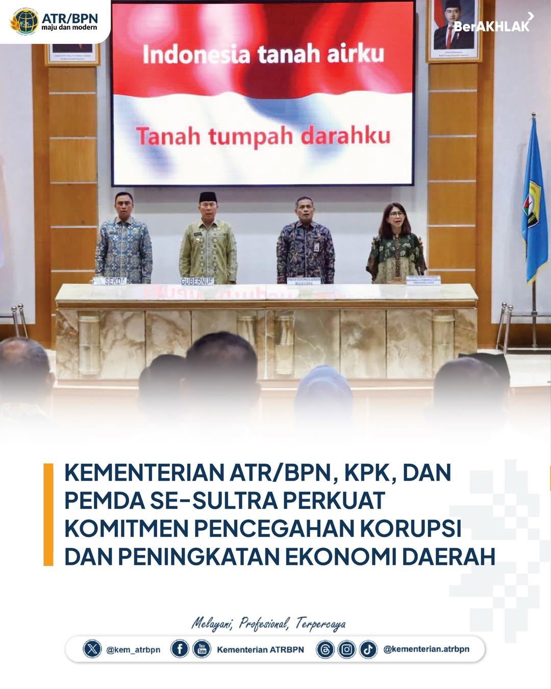 ATR/BPN, KPK, dan Pemda Sultra Perkuat Sinergi Cegah Korupsi